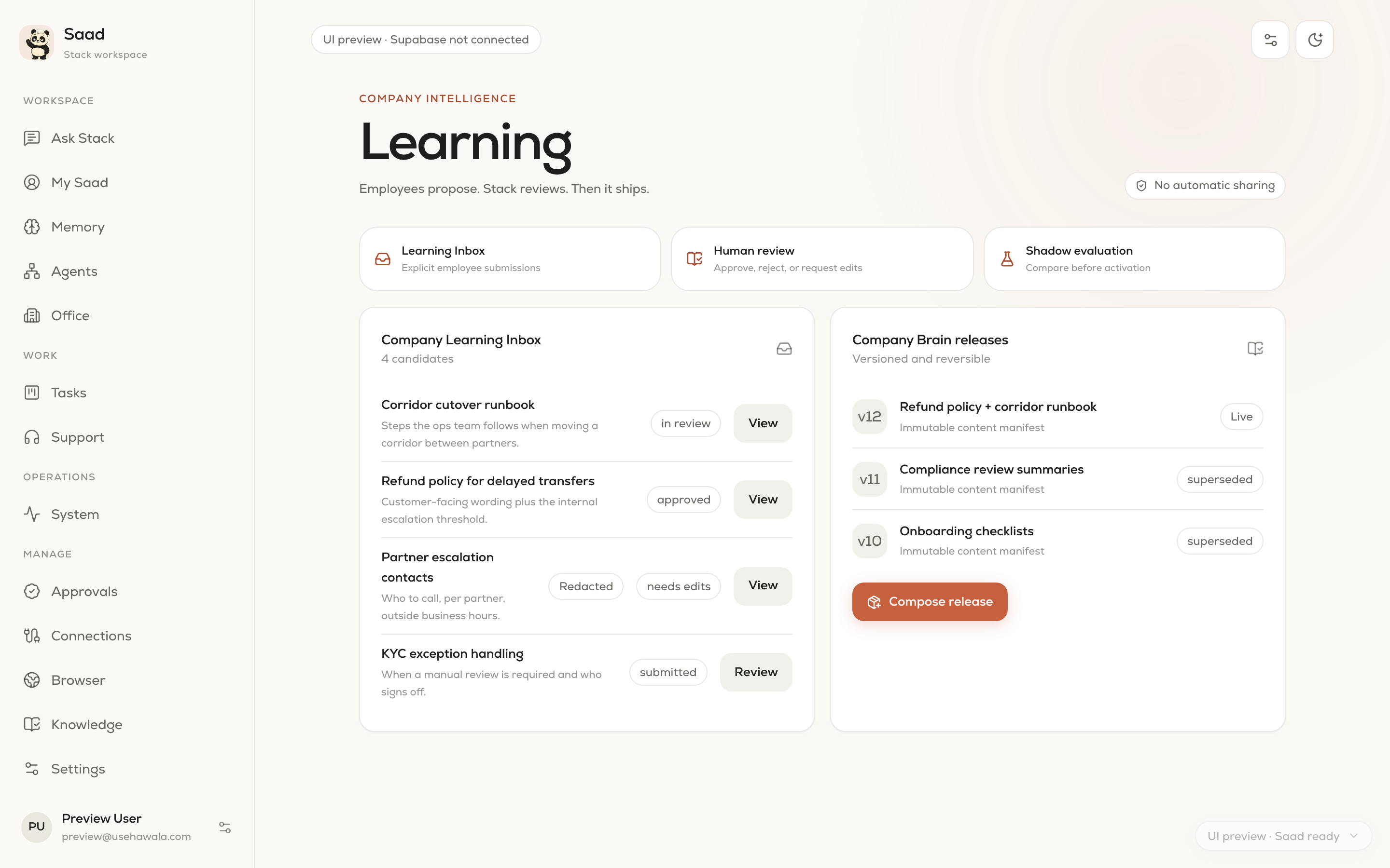 Saad: Learning