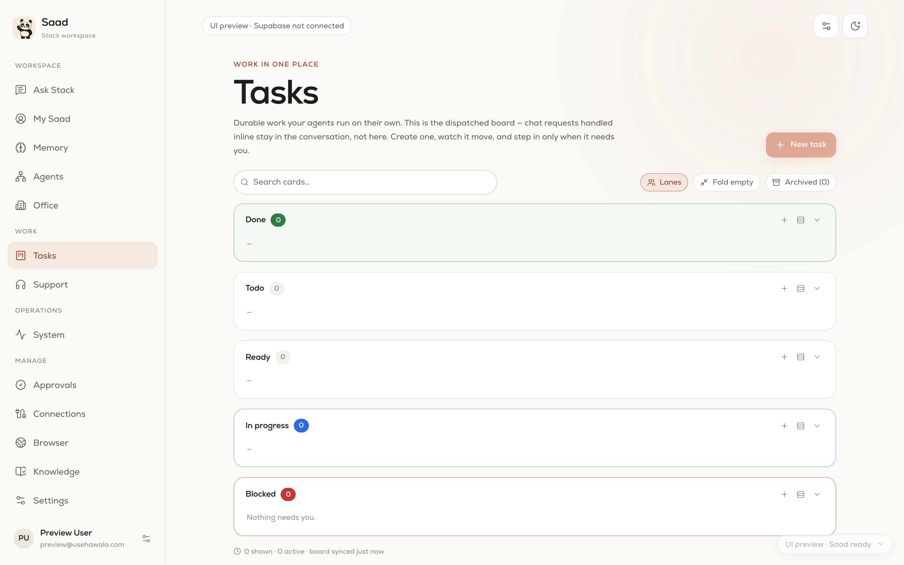 Saad: Tasks