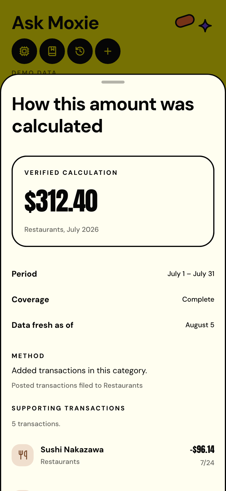 Moxie — The receipt behind a number