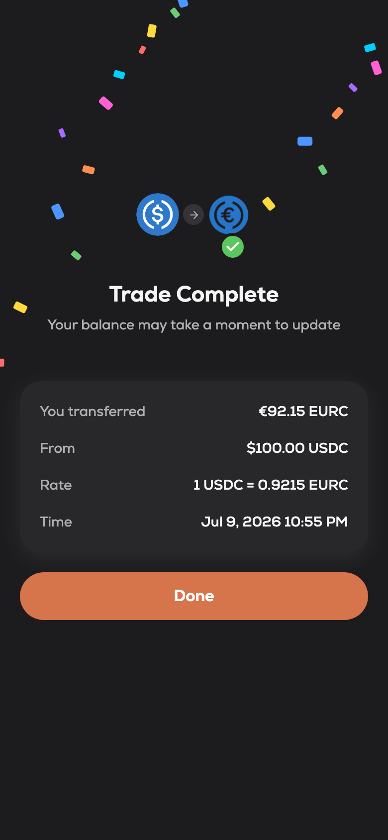 Hawala — Trade complete