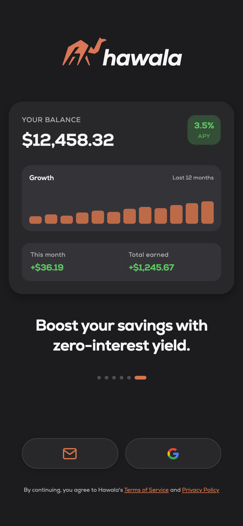 Hawala — Boost your savings with yield